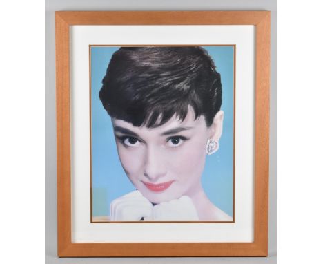 A Large Framed Photographic Print, Audrey Hepburn, 40x48cm 