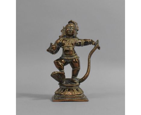 A Heavy Indian Bronze Study of Shiva with Cobra, 15cms High 