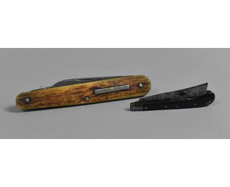 Two Vintage Pen Knives, One by Harrisons Brothers and Howson, Other Small Fruit Knife with Pistol Grip (AF) 