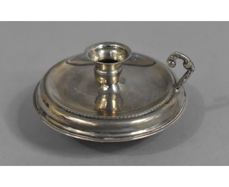 A Continental Silver Miniature Bedchamber Stick, Stamped 900, 7cm diameter 