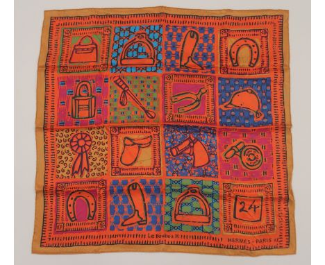 AN ORIGINAL LE BOUBOU H HERMES SILK SCARF designed by Karen Petrossian, in original box, 70 x 70cm Condition Report: Availabl