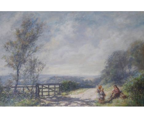 NORMAN M MACDOUGALL (SCOTTISH 1852-1939) A REST ALONG THE WAY Oil on canvas, signed, 51 x 76cm (20 x 30") Condition Report: O