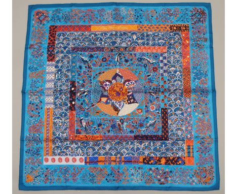 AN ORIGINAL PIQUE FLEURI DE PROVEACE HERMES SCARF designed by Christine Henry, in original box, 90 x 90cm Condition Report: A