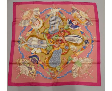 AN ORIGINAL AU CLAIR DE LA LUNE HERMES SCARF designed by Sandra Laroche, in original box, 90 x 90cm Condition Report: Availab