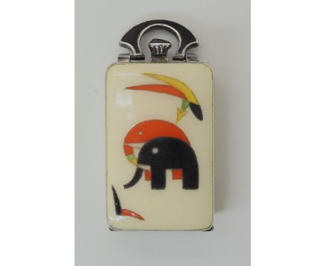 AN ART DECO ENAMELLED ELEPHANT PENDANT WATCH the dial signed 'Deco Styl' and the case stamped sterling Levy - Wander A 587, b
