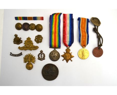 A WWI trio to 1862 Pte F Geer, Sussex Yeomanry comprising 1914/15 Star; 1914/18 British War Medal; Victory Medal (both as Act