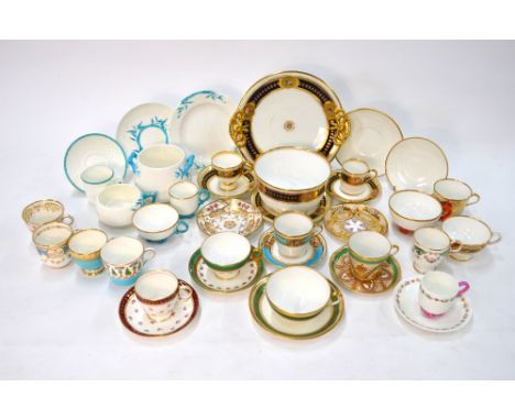 Brown Westhead Moore, c. 1870's decorative cups and saucers including patt. 3304 - cake plate, bowl, tea plate, two coffee cu