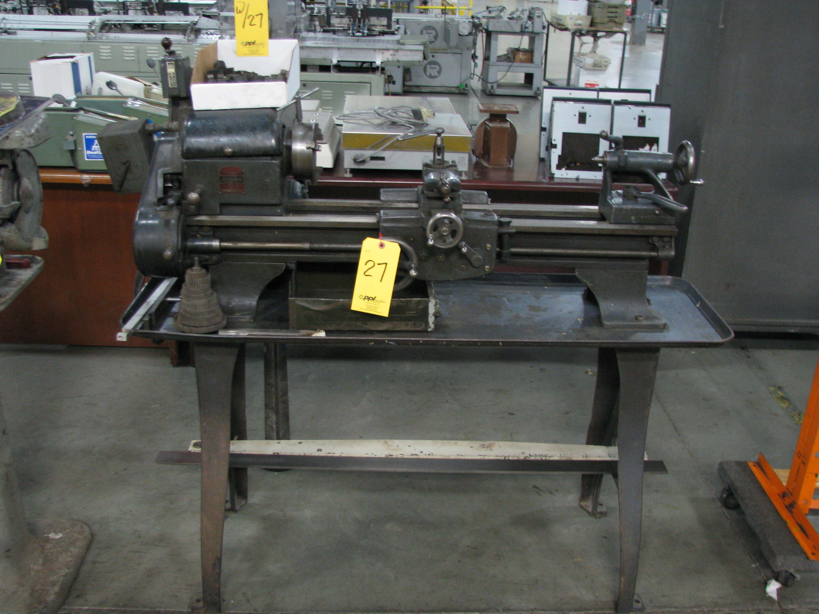LOT Logan Model 200 Engine Lathe; 12 in; Swing x 24 in; Between Centers; Change Gears & Assorted