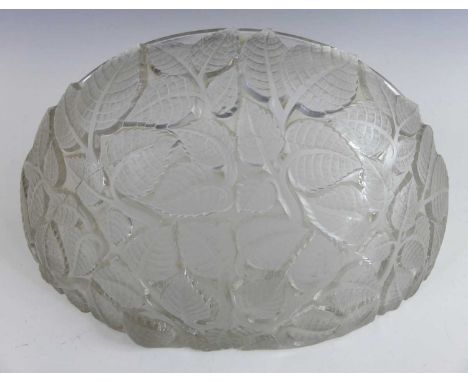 René Lalique (1860-1945) - a 'Charmes' moulded glass wall sconce, with frosted raised floral decorated exterior, designed 192
