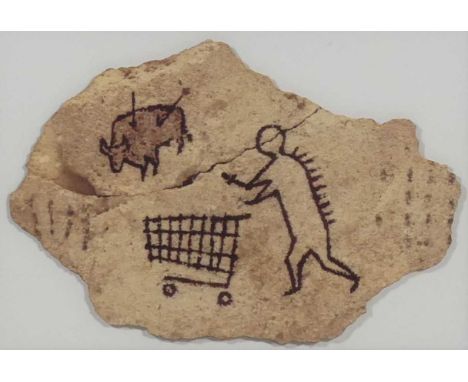 Banksy (b.1974) - Peckham Rock, offset lithograph on wooden postcard, produced by the British Museum with the permission of P