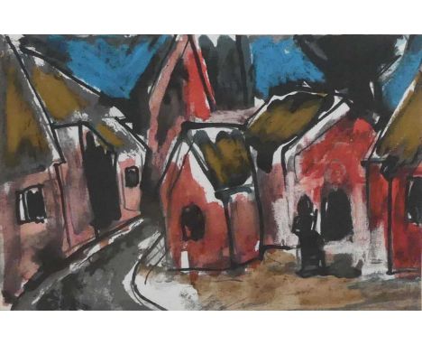 Josef Herman OBE RA (1911-2000) - Village Street, lithograph, signed and numbered 50/150 in pencil to the margin, visible she