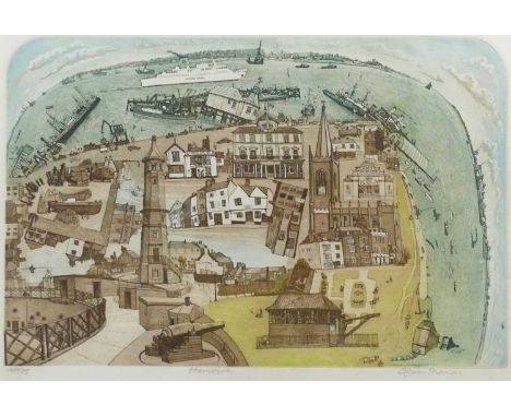 Glynn Thomas (b.1946) - Harwich, etching, signed, titled and numbered 140/175 in pencil to the margin, visible sheet dimensio