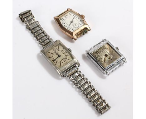 Three Art Deco style gentlemen's wristwatches, manual wound (3)