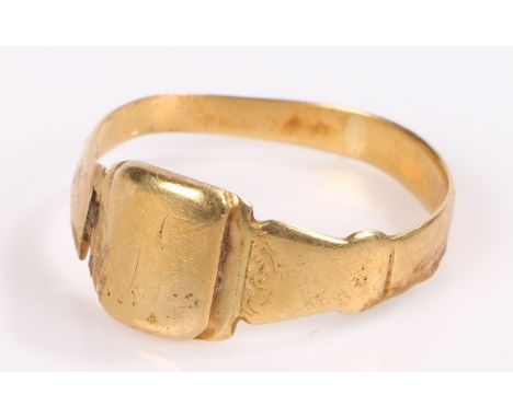18 carat gold signet ring, AF, 5.5 grams