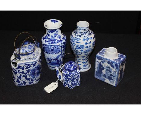 Chinese ceramics to include vases, tea caddy and teapots (qty)