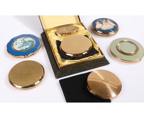 Stratton compact and lipstick holder, housed in original box, five other Stratton compacts (6)