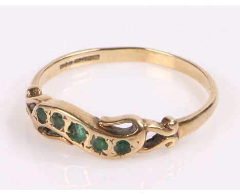 9 carat gold ring, set with stones, ring size Q 1/2