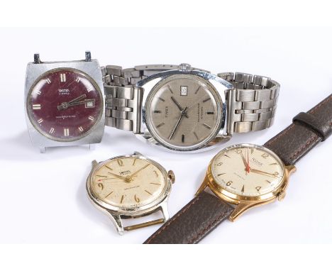 Smiths gentleman's wristwatch, the signed maroon dial with baton numerals, date aperture at the three o'clock position, manua