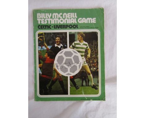 Football programme - Celtic Liverpool - Signed by Billy McNeal