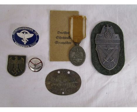 Nazi type ephemera to include NFSC enamel badge, Defence Wall Honour Award etc