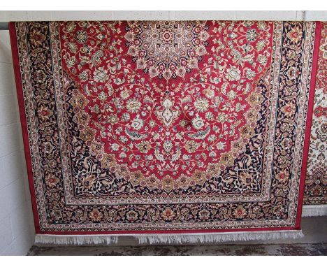 Red ground Keshan carpet (280cm x 200cm)