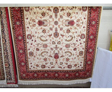 Beige ground Keshan carpet (230cm x 160cm)