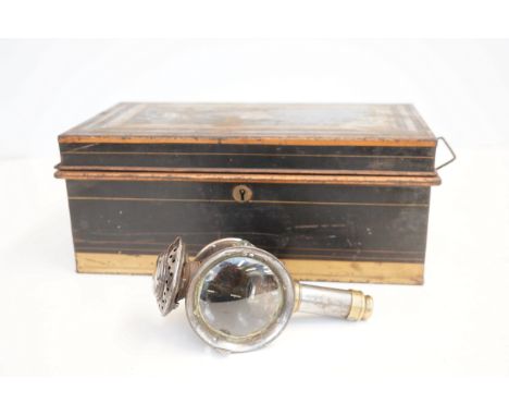 Deed box &amp; vintage lantern 
