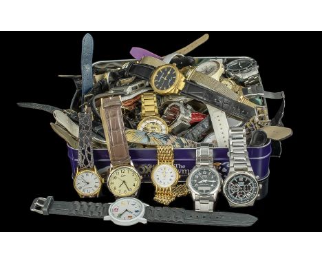 A collection of approximately 50 watches, mainly quartz but a few mechanical. Includes Casio, Rotary, Sekonda etc. All untest