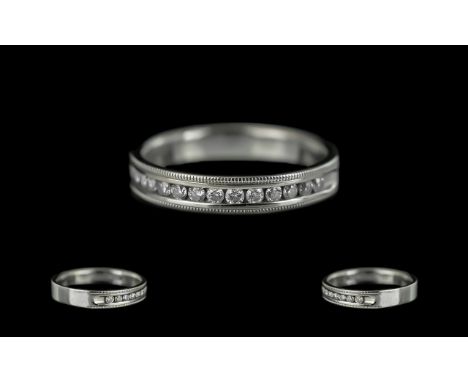 Ladies 18ct White Gold Diamond Set Half Eternity Ring, well matched diamonds, round brilliant cut, of superb colour and clari