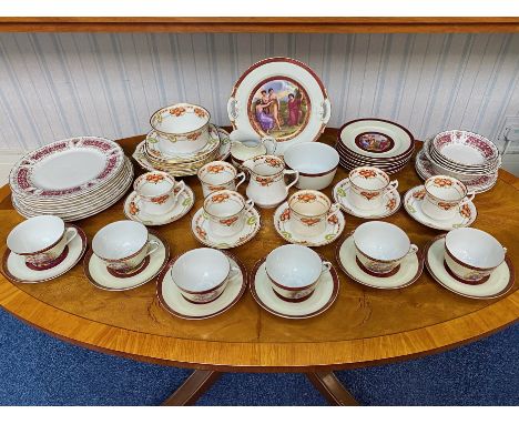 Collection of Assorted Porcelain, including a classical tea set comprising a 9.5'' bread and butter plate, 6 cups, saucers an