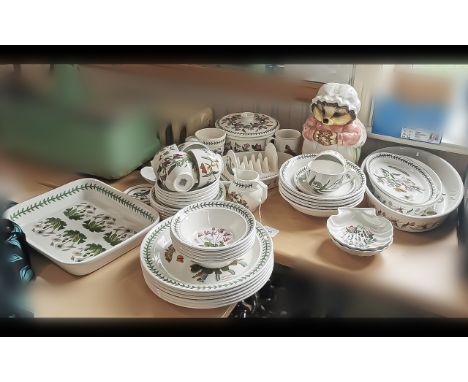 Collection of Portmeirion 'The Botanic Garden' Pottery, designed by Susan Williams-Ellis, comprises 6 cups, 6 saucers, 5 side