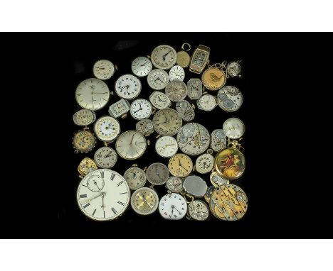 A Collection of Watch Movement Parts to include Avia, Helvetia, Hirco, trebex, Accurist, Tissot, Kered, Bentima etc