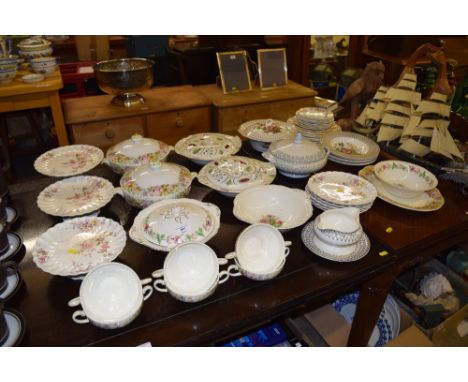 A collection of various patterned dinnerware to include Myott & Son, Wedgwood etc. 