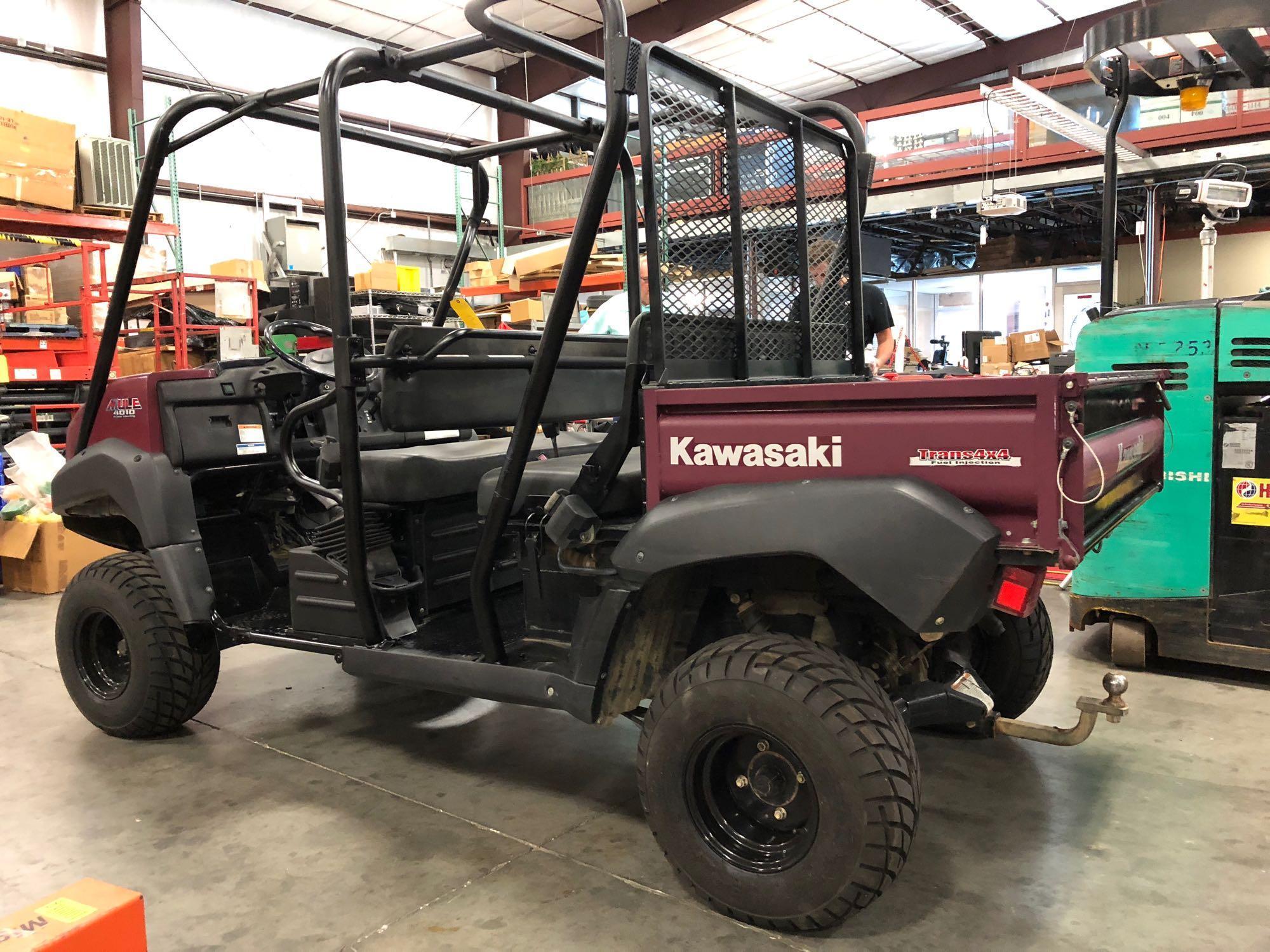 2012 KAWASAKI 4010 MULE UTV SIDE BY SIDE, DUMP BED, CREW CAB, GAS
