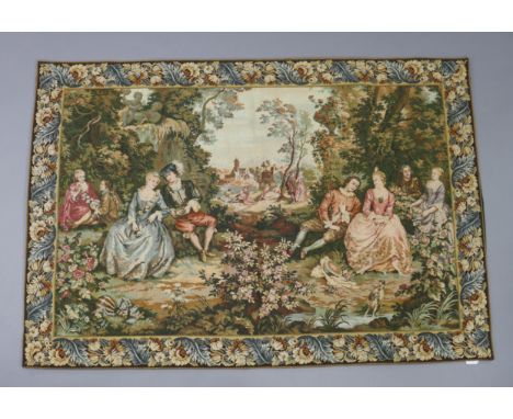 Another smaller 20th century French tapestry in the Flemish style, 64” x 43”.