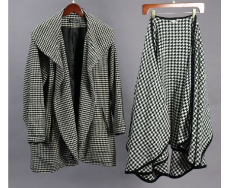 A Bella Blue black &amp; white ladies coat (size XL); three pairs of ladies’ shoes; various other items of vintage clothing, 
