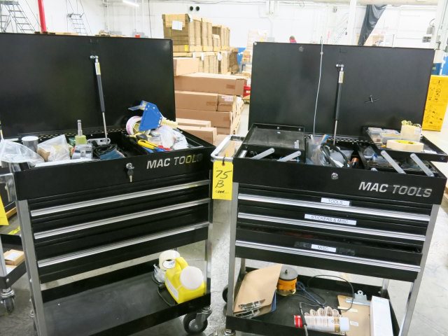 Lot 2 Mac Tools 3 Drawer Tool Cart Room 14