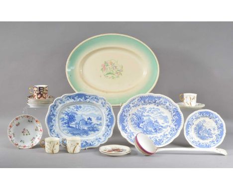 An assorted collection of 19th century and later ceramics, comprising a Susie Cooper oval platter, marked to the underside, 4