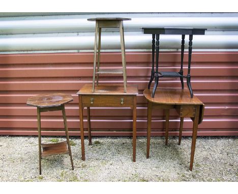 Edwardian Occasional Tables (5), walnut side table with a drawer on tapered supports, 24" wide x 18" deep x 29" high, two mah