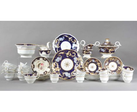 A collection of assorted late 19th/early 20th century Continental porcelain tea and coffee wares, including a twin handle tur