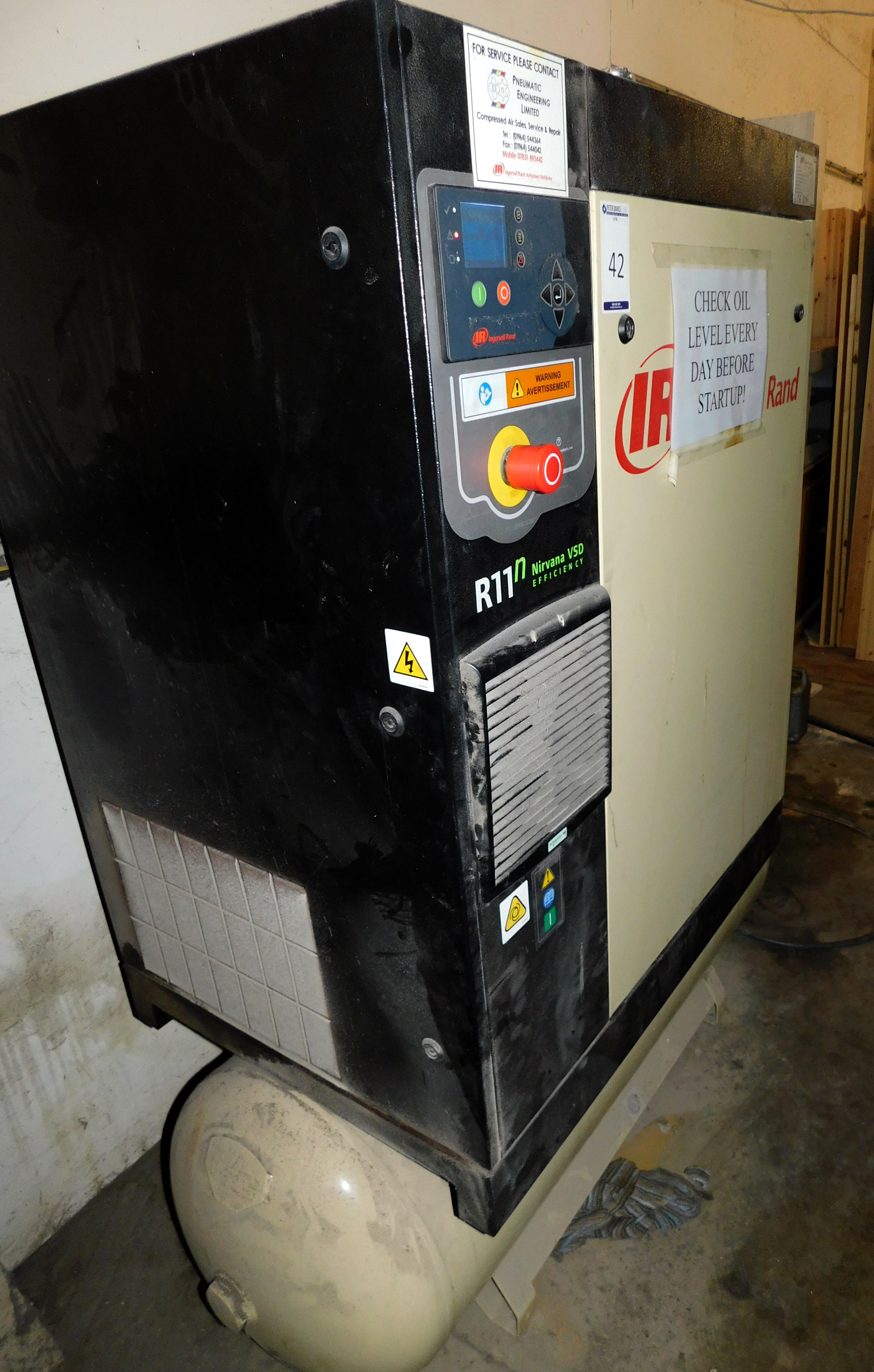 Ingersoll Rand R11NA10272 Receiver Mounted Air Compressor, S/N