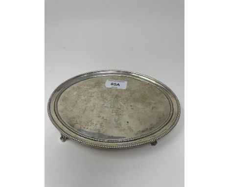 A George III oval silver salver, London 1777, 8.5 oztOverall condition good light ware, 