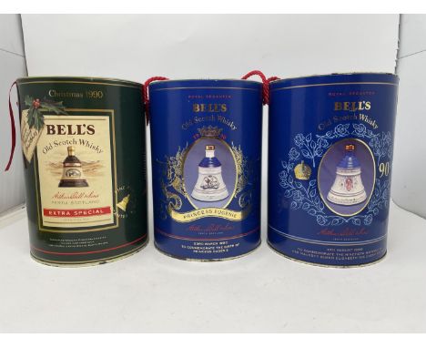 A Bell's blended scotch whiskey in a 75cl commemorative decanter, for Princess Beatrice, boxed, and eight others (9) 