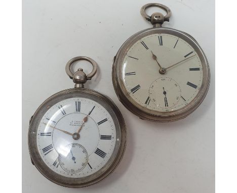 A Victorian silver open face pocket watch, with subsidiary seconds dial, Chester 1896 and an open face silver pocket watch, s