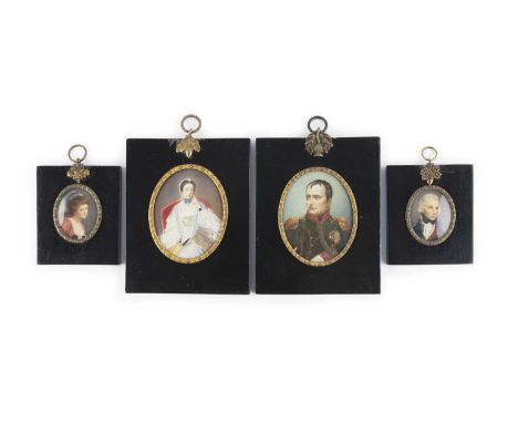 Continental school (early 20th century)An oval miniature portrait of Napoleon, signed with initials P.H., watercolour on ivor