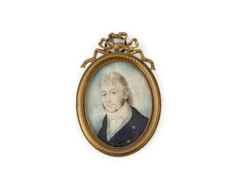 A Charles (late 18th/early 19th century)An oval miniature portrait of Lord Fitzroy, in blue coat, signed (lower right) and in