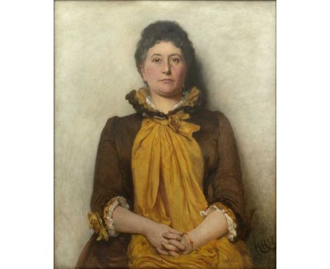 Hubert von Herkomer (1849-1914)Portrait of Josephine Dockar-Drysdale​, signed with monogram, watercolour, approximately 90 x 