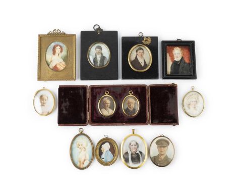 English school (19th century)An oval miniature portrait of a gentleman, in black coat with white stock, watercolour on ivory,