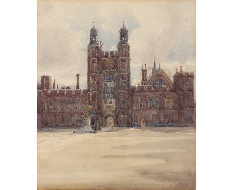Nora Davidson (act.1881-1905)Eton College, signed, watercolour, 26 x 22cm; and F.C. Neville after John Downman - Portrait of 