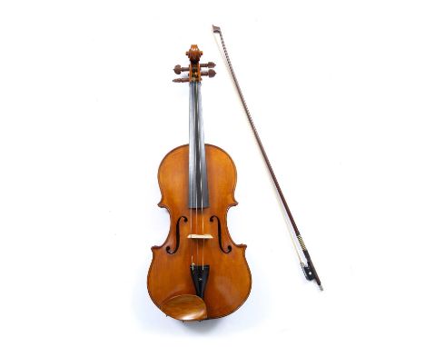 A Tertis model viola with single piece back made by Robert Corbin of Christchurch 1975, 41cm; together with bow, cased